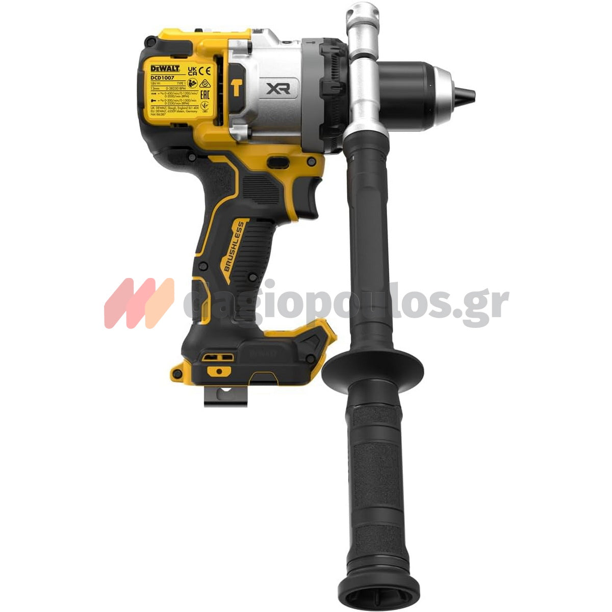 DeWalt DCD1007NT-XJ Brushless Δραπανοκατσάβιδο Κρουστικό Μπαταρίας 18V Li-Ion SOLO Με Βαλίτσα T-Stak