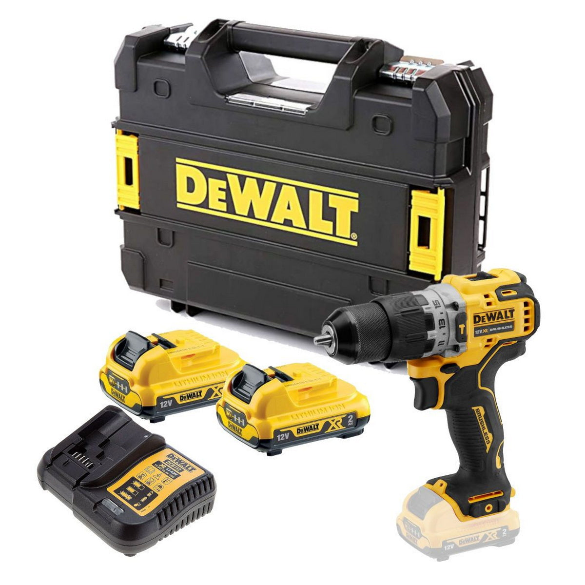 DeWalt DCD706D2-QW Brushless Κρουστικό Δραπανοκατσάβιδο Μπαταρίας 12V Li-Ion Με 2 Μπαταρίες 2.0Ah & Βαλίτσα T-Stak