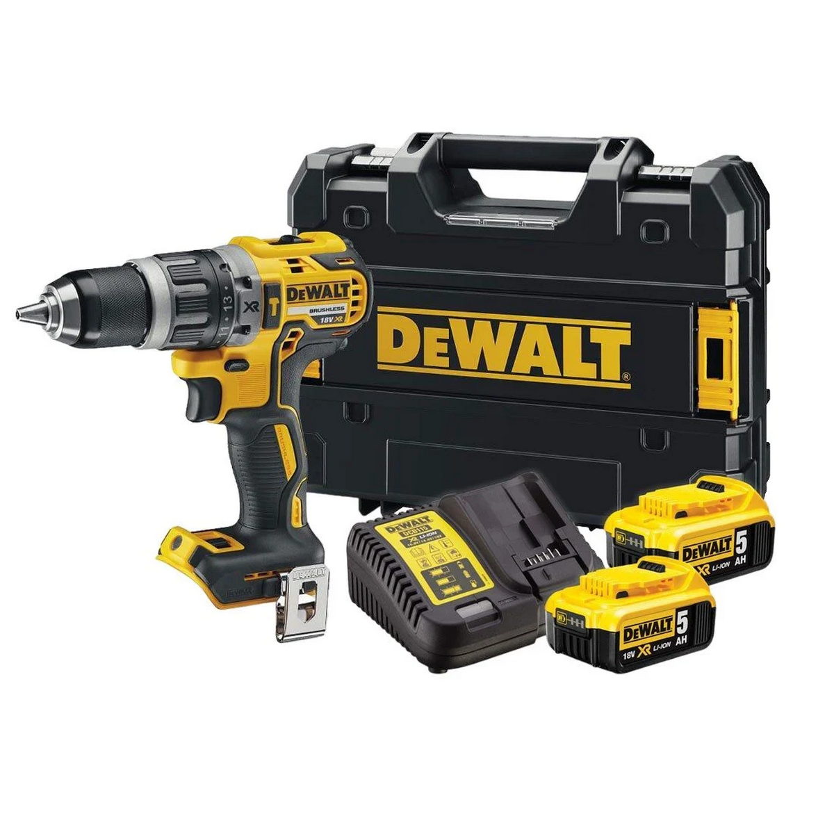 DeWalt DCD796P2 Brushless Κρουστικό Δραπανοκατσάβιδο Μπαταρίας 18V Li-Ion Με 2 Μπαταρίες 5.0Ah & Βαλίτσα T-Stak