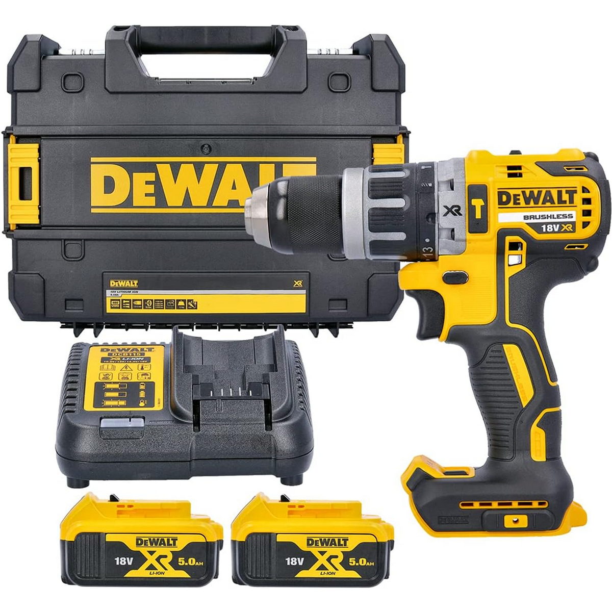 DeWalt DCD796P2 Brushless Κρουστικό Δραπανοκατσάβιδο Μπαταρίας 18V Li-Ion Με 2 Μπαταρίες 5.0Ah & Βαλίτσα T-Stak