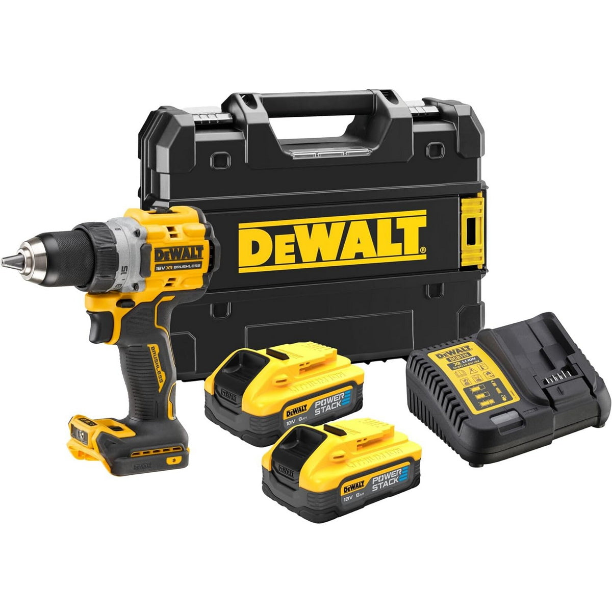 DeWalt DCD800H2T-QW Brushless Δραπανοκατσάβιδο Μπαταρίας 18V Li-Ion Με 2 Μπαταρίες 5.0Ah & Βαλίτσα T-Stak
