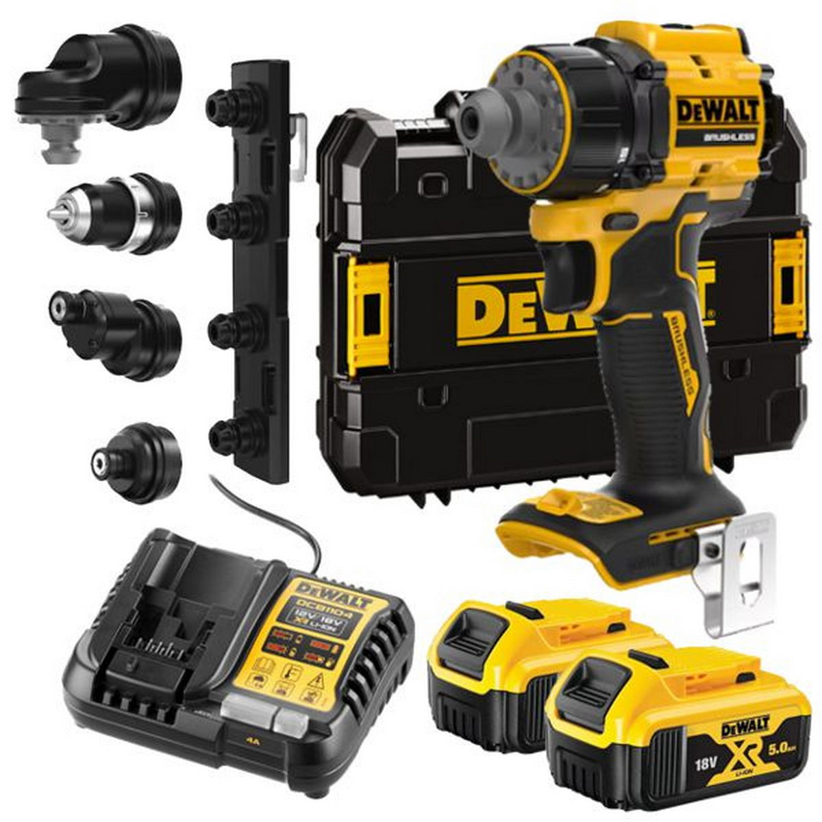 DeWalt DCD803P2T-QW Brushless Δραπανοκατσάβιδο Μπαταρίας Πολλαπλών Κεφαλών 18V Li-Ion Με 2 Μπατ.5.0Ah - Βαλίτσα T-STAK