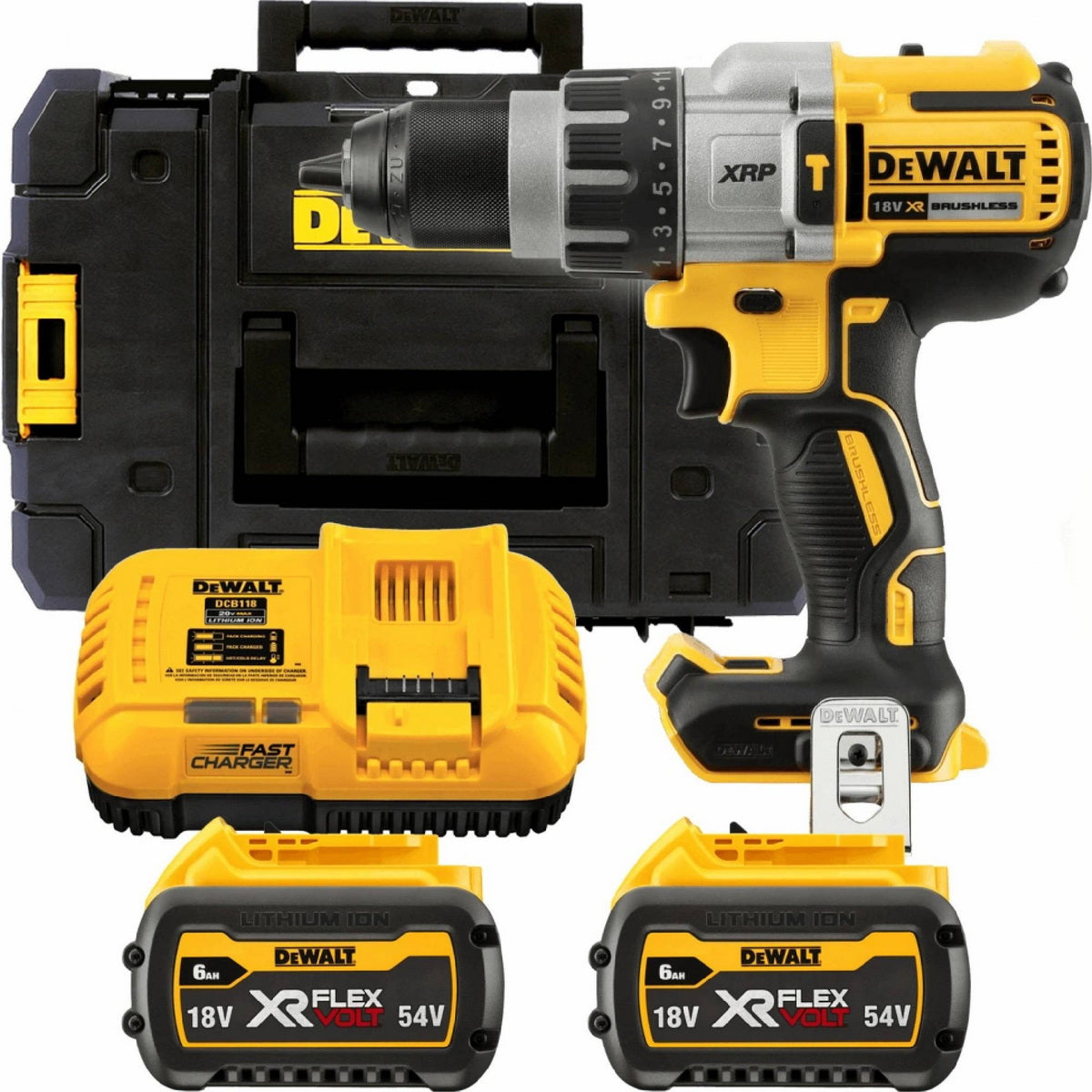 DeWalt DCD996Τ2 Brushless Κρουστικό Δραπανοκατσάβιδο Μπαταρίας 18V Li-Ion Με 2 Μπαταρίες 6.0Ah & Βαλίτσα T-Stak