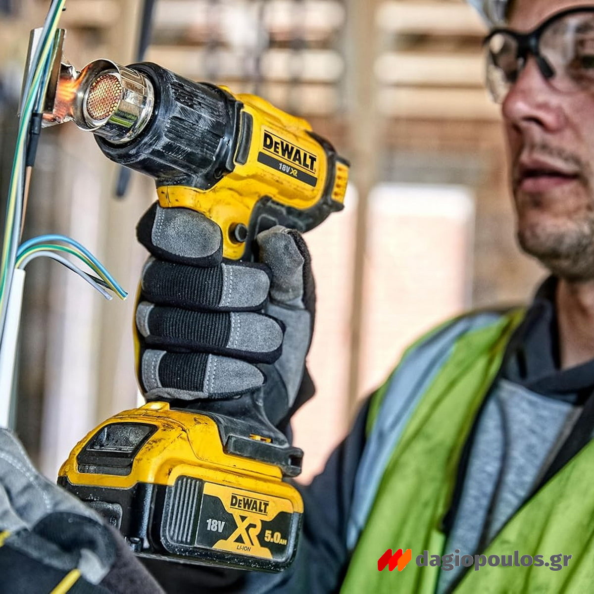 DeWalt DCE530N-XJ Πιστόλι Θερμού Αέρα Μπαταρίας 18V Li-Ion 2 Ταχυτήτων SOLO