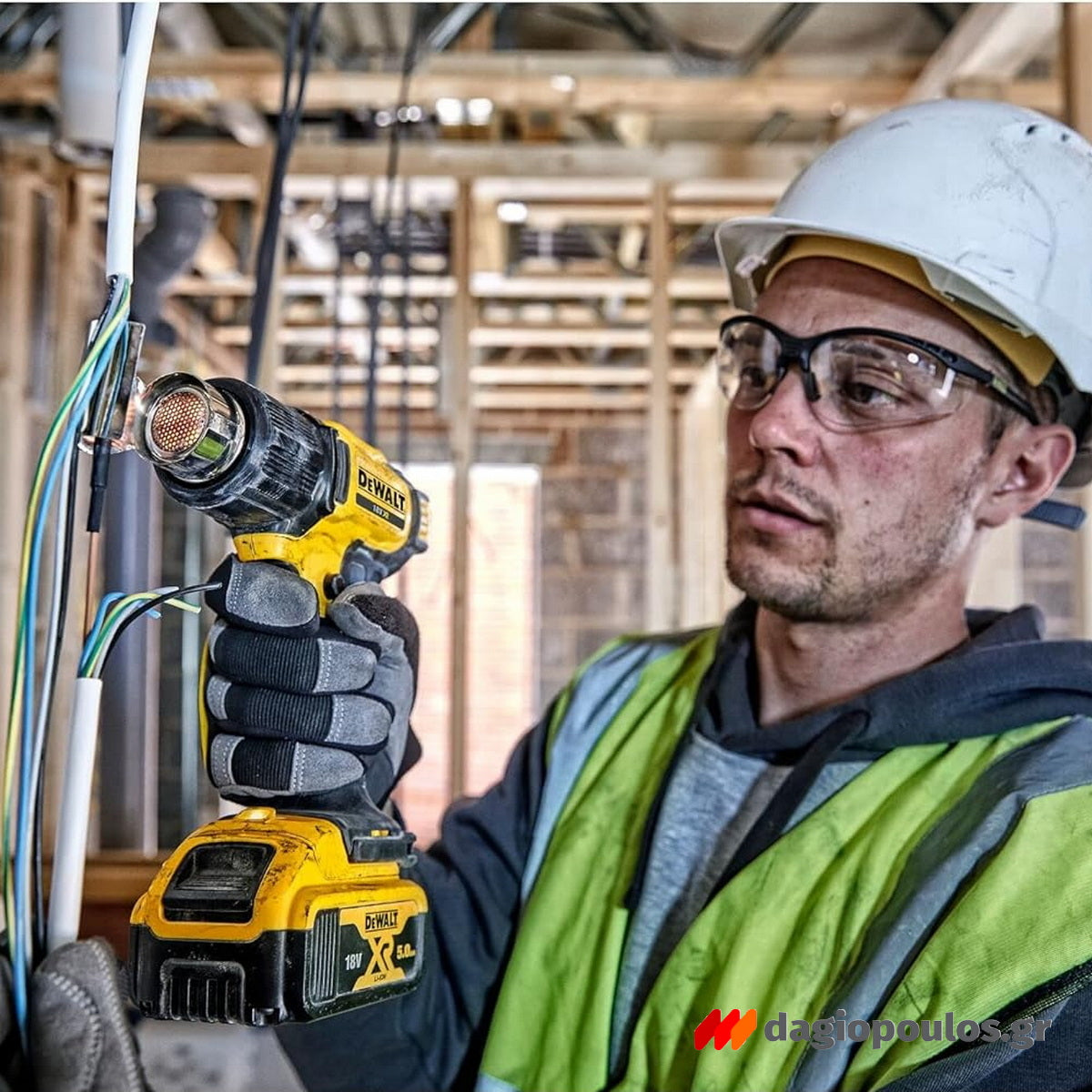 DeWalt DCE530N-XJ Πιστόλι Θερμού Αέρα Μπαταρίας 18V Li-Ion 2 Ταχυτήτων SOLO