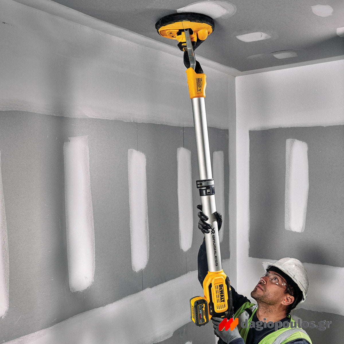 DeWalt DCE800T2-QW Brushless Τριβείο Τοίχου Γυψοσανίδας Ρυθμιζόμενο Πτυσσόμενο Μπαταρίας 18V Li-Ion 225mm Με 2 Μπαταρίες 6.0Ah & Θήκη Μεταφοράς