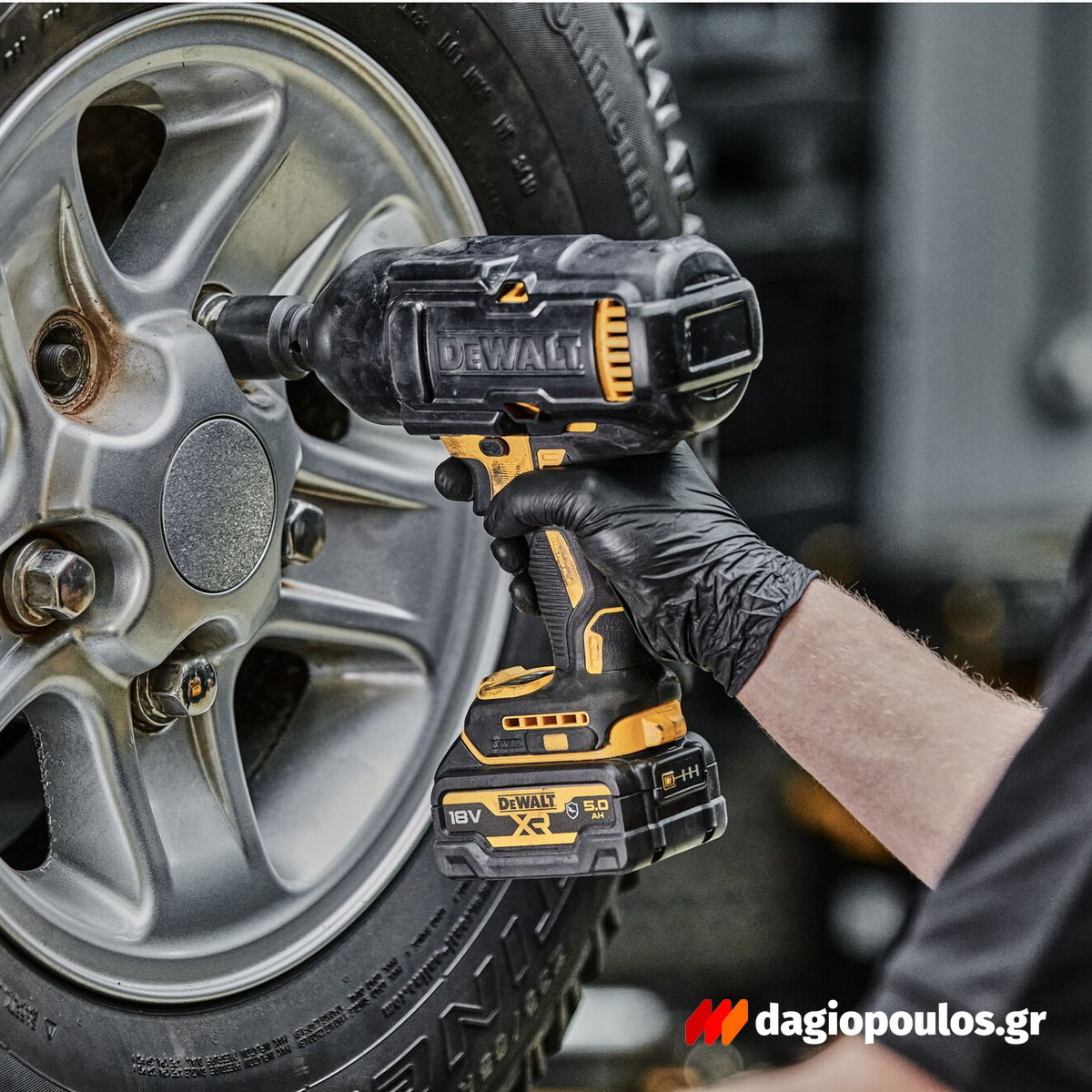 DeWalt DCF900P2G-QW Brushless Μπουλονόκλειδο Μπαταρίας 18V Li-Ion XR 1/2" 1898Nm Με 2 Μπαταρίες 5.0Ah Powerstack & Βάση & Ελαστικό Κέλυφος Προστασίας