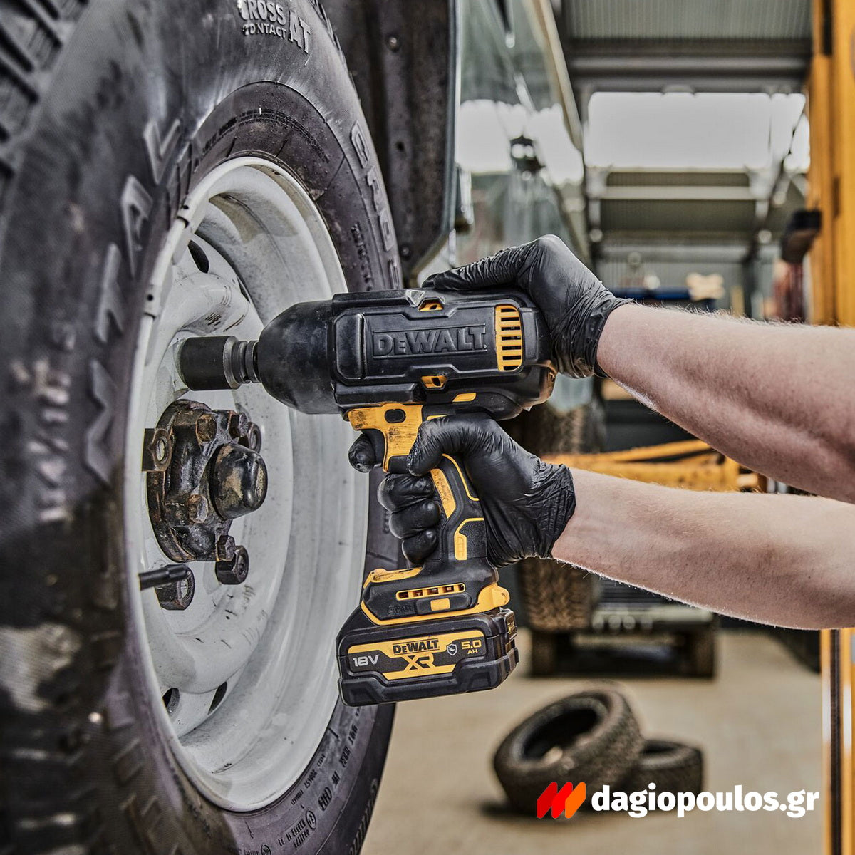 DeWalt DCF900P2G-QW Brushless Μπουλονόκλειδο Μπαταρίας 18V Li-Ion XR 1/2" 1898Nm Με 2 Μπαταρίες 5.0Ah Powerstack & Βάση & Ελαστικό Κέλυφος Προστασίας