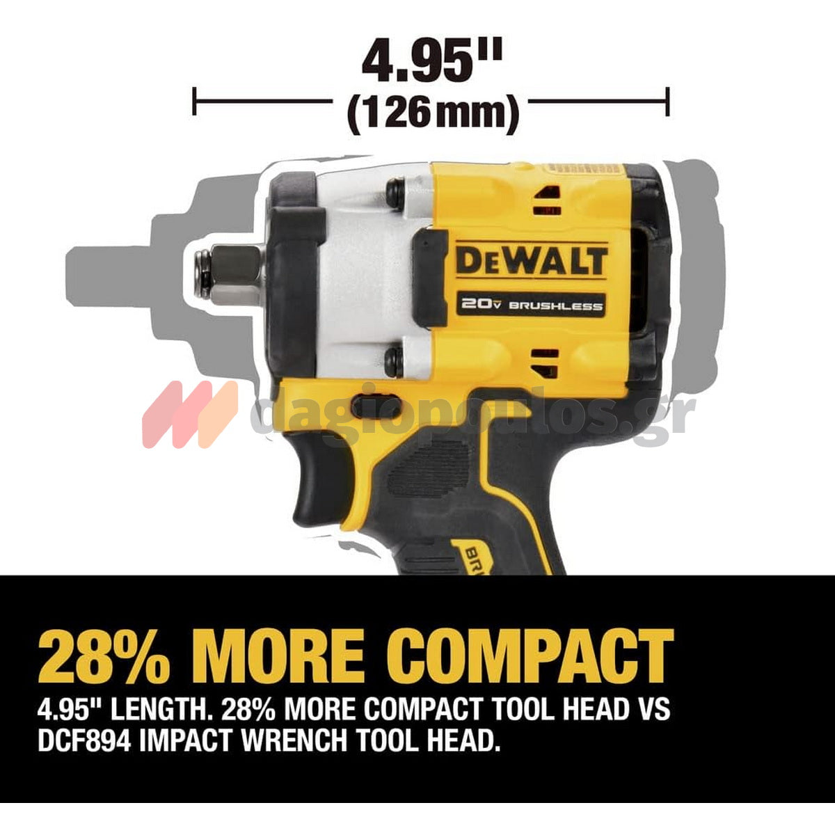 DeWalt DCF921NT-XJ Brushless Μπουλονόκλειδο Μπαταρίας 18V Li-Ion 1/2" 612Nm SOLO & Βαλίτσα T-Stak