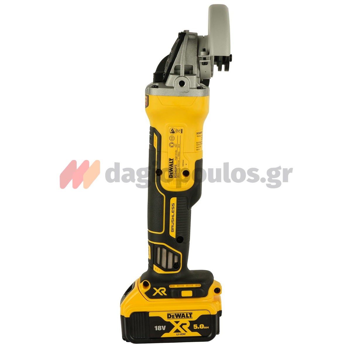 DeWalt DCG405P2-QW Brushless Γωνιακός Τροχός Μπαταρίας 18V Li-Ion 125mm Με 2 Μπαταρίες 5.0Ah & Βαλίτσα T-Stak