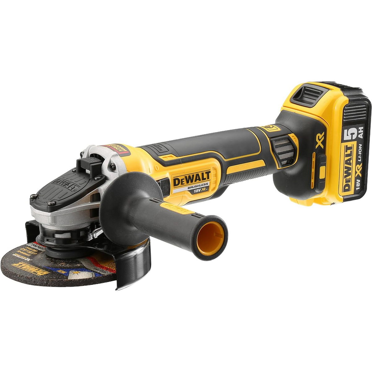 DeWalt DCG405P2-QW Brushless Γωνιακός Τροχός Μπαταρίας 18V Li-Ion 125mm Με 2 Μπαταρίες 5.0Ah & Βαλίτσα T-Stak