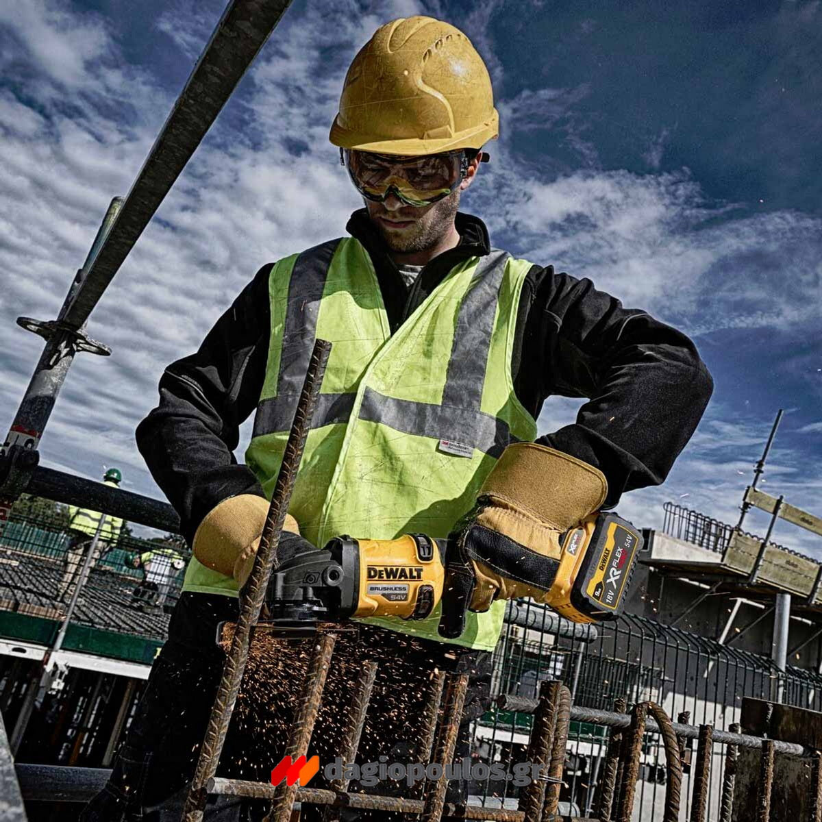 DeWalt DCG418T2 Brushless Γωνιακός Τροχός Μπαταρίας Μπαταρίας 54V Li-Ion 125mm Με 2 Μπαταρίες 6.0Ah & Βαλίτσα TStak