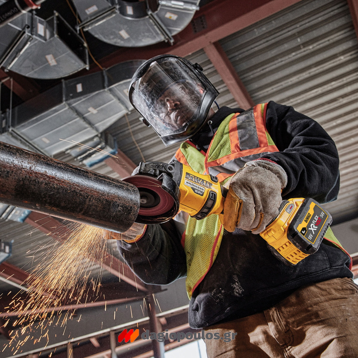 DeWalt DCG418T2 Brushless Γωνιακός Τροχός Μπαταρίας Μπαταρίας 54V Li-Ion 125mm Με 2 Μπαταρίες 6.0Ah & Βαλίτσα TStak