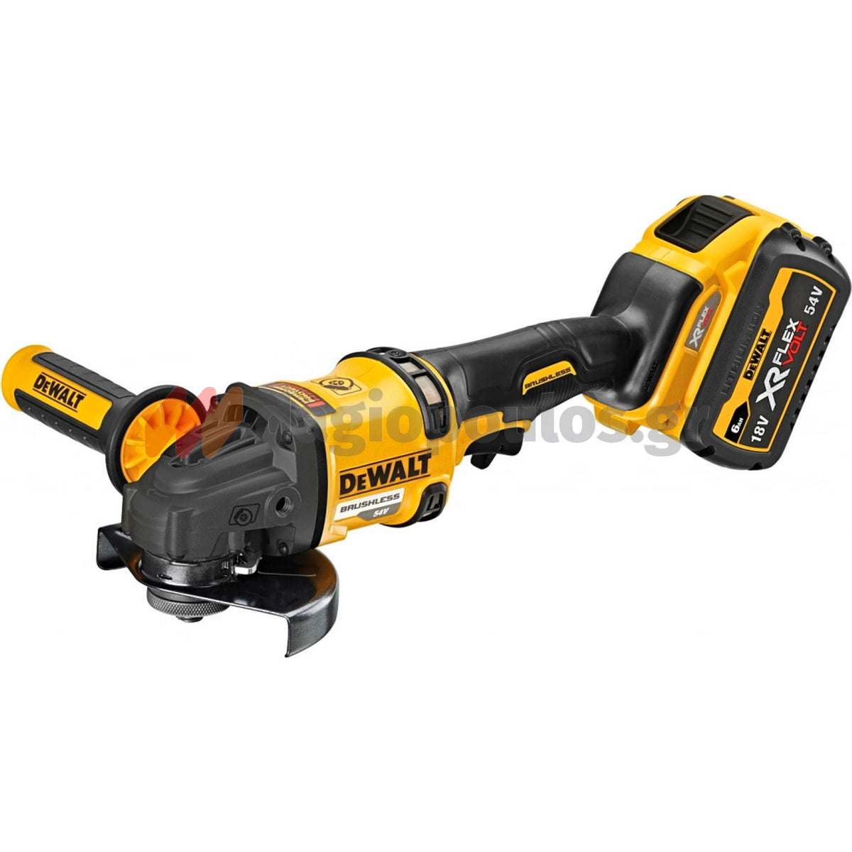 DeWalt DCG418T2 Brushless Γωνιακός Τροχός Μπαταρίας Μπαταρίας 54V Li-Ion 125mm Με 2 Μπαταρίες 6.0Ah & Βαλίτσα TStak