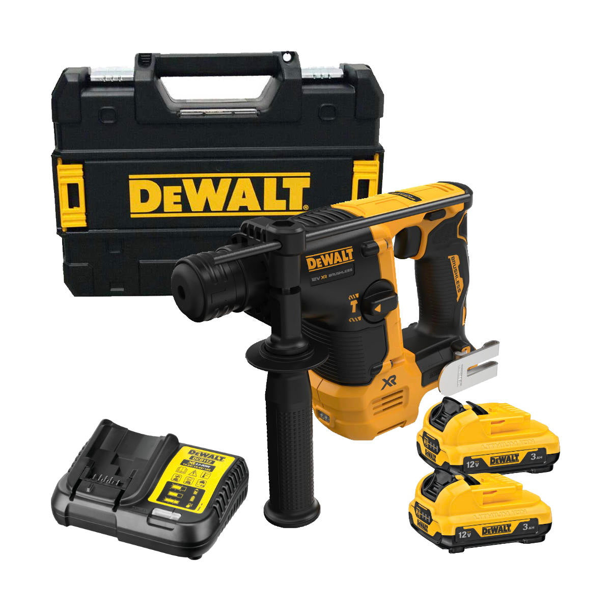 DeWalt DCH072L2-QW SDS Plus Brushless Σκαπτικό Πνευματικό Πιστολέτο 12V Li-Ion 1.7kgr 1.1J Με 2 Μπαταρίες 3.0Ah & Βαλίτσα T-Stak