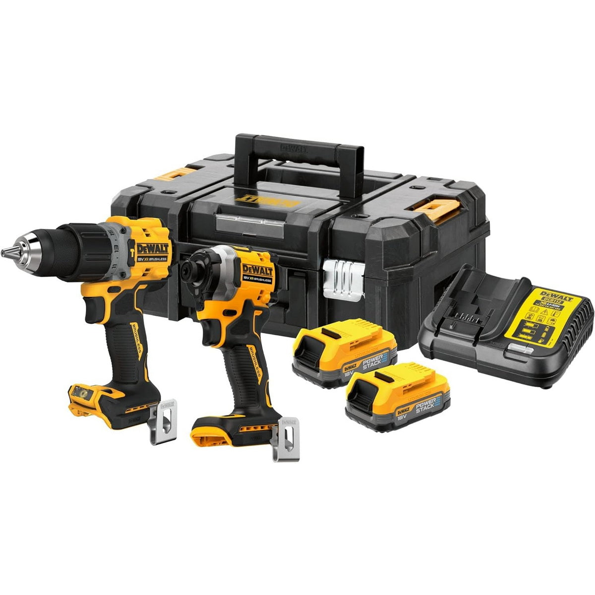 DeWalt DCK2050E2T-QW Brushless Συλλογή Κρουστικό Δραπανοκατσάβιδο & Παλμικό Κατσαβίδι 18V Li-Ion Με 2 Μπαταρίες 1.7Ah & Βαλίτσα T-Stak