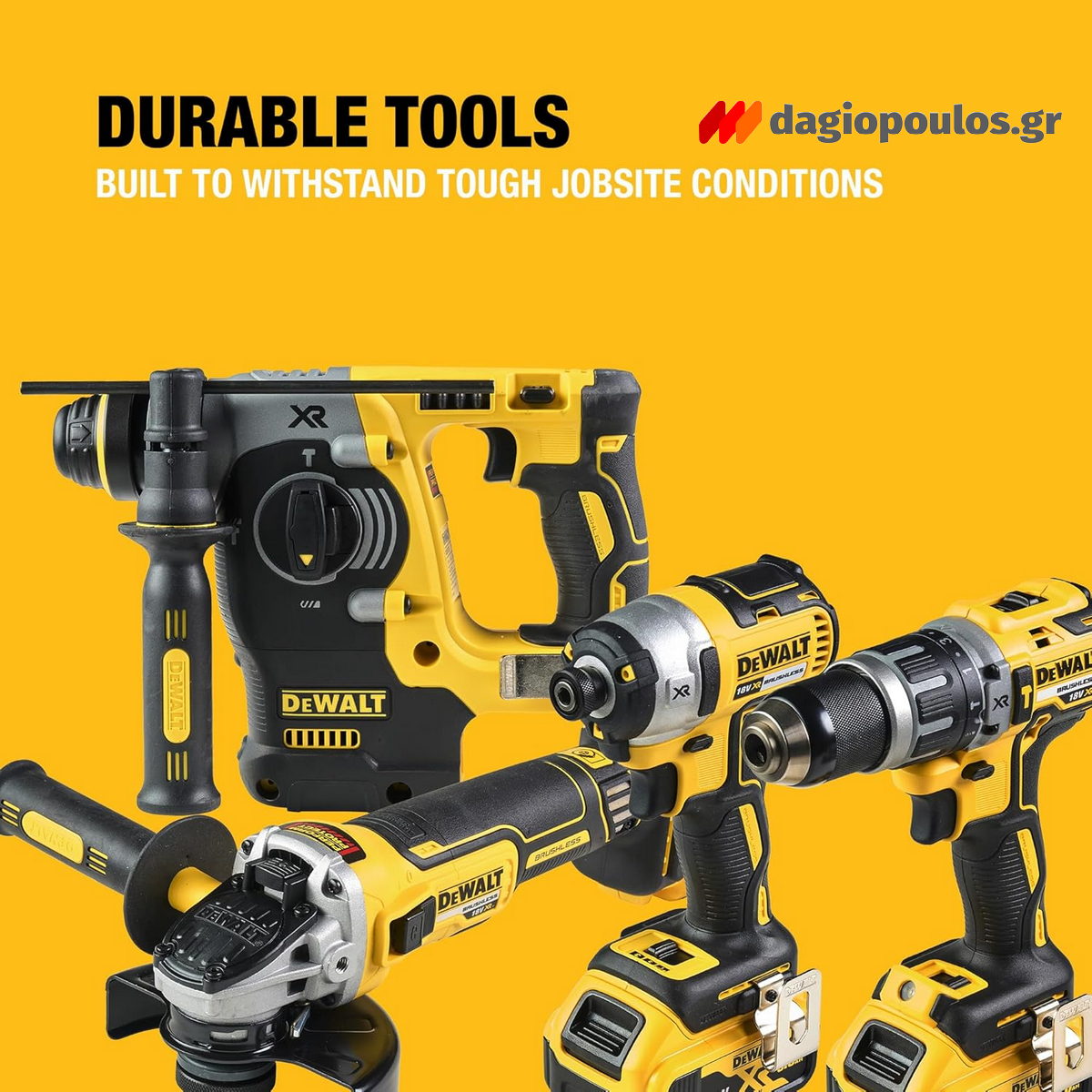 DeWalt DCK422P3T-QW Συλλογή Πνευματικό Πιστολέτο, Παλμικό Κατσαβίδι, Γωνιακός Τροχός, Κρουστικό Δραπανοκατσάβιδο 18V Li-Ion Με 3 Μπαταρίες 5.0Ah & 2 Βαλίτσες Tstak