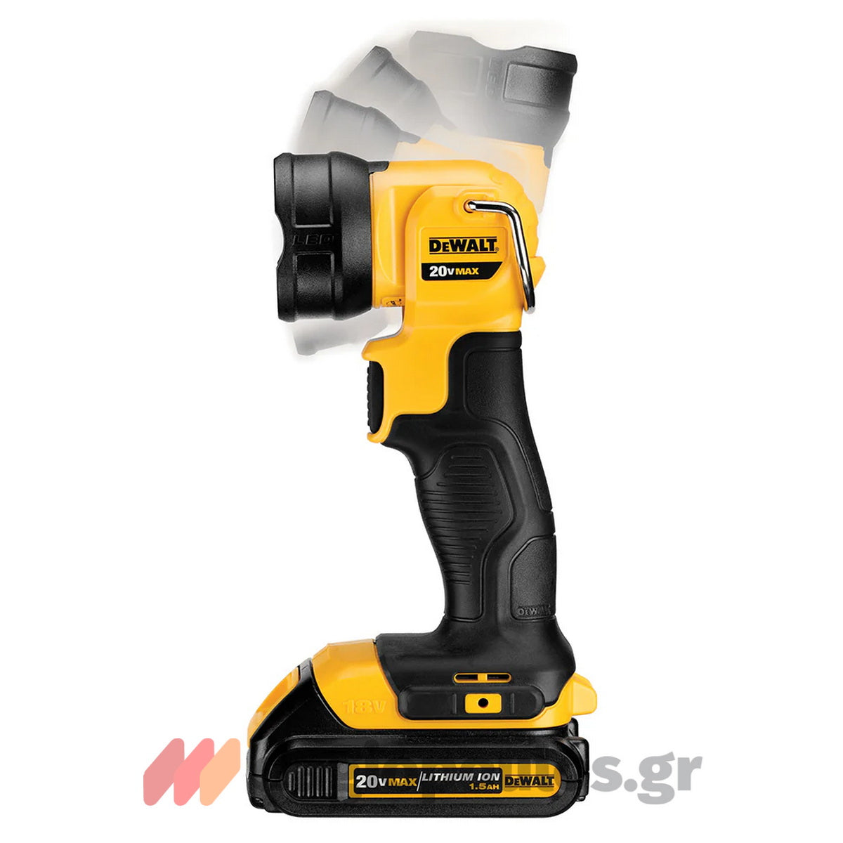 DeWalt DCL040-XJ Φακός Μπαταρίας Επαναφορτιζόμενος 18V Li-Ion 110 Lumens SOLO Περιστρεφόμενος
