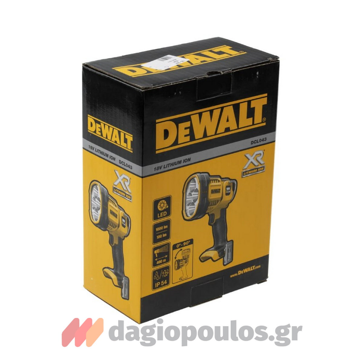 DeWalt DCL043-XJ Φακός Μπαταρίας Επαναφορτιζόμενος 18V Li-Ion 1000 Lumens SOLO
