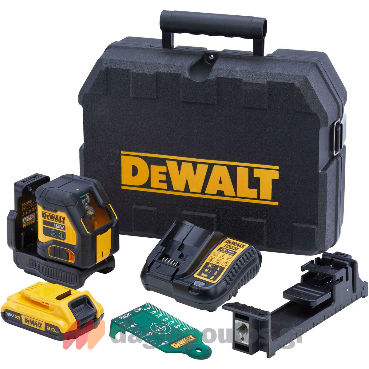 DeWalt DCLE34021D1-QW Γραμμικό Αλφάδι Laser 18V Li-Ion Πράσινης Δέσμης Με Μπαταρία 2.0Ah