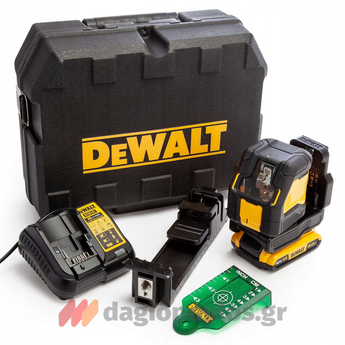 DeWalt DCLE34021D1-QW Γραμμικό Αλφάδι Laser 18V Li-Ion Πράσινης Δέσμης Με Μπαταρία 2.0Ah