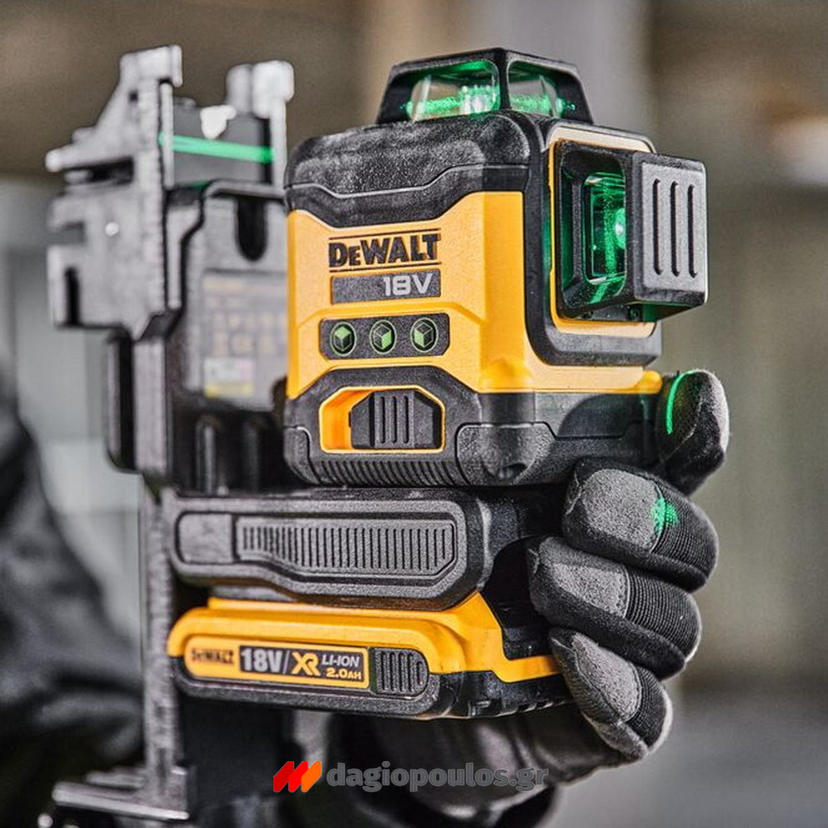 DeWalt DCLE34021D1-QW Γραμμικό Αλφάδι Laser 18V Li-Ion Πράσινης Δέσμης Με Μπαταρία 2.0Ah