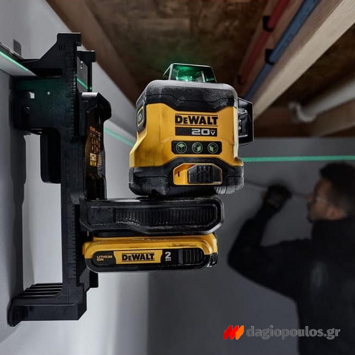 DeWalt DCLE34031D1 Αλφάδι Λέιζερ 3x360° Πράσινη Δέσμη 18V Li-Ion Με Μπαταρία 2.0Ah