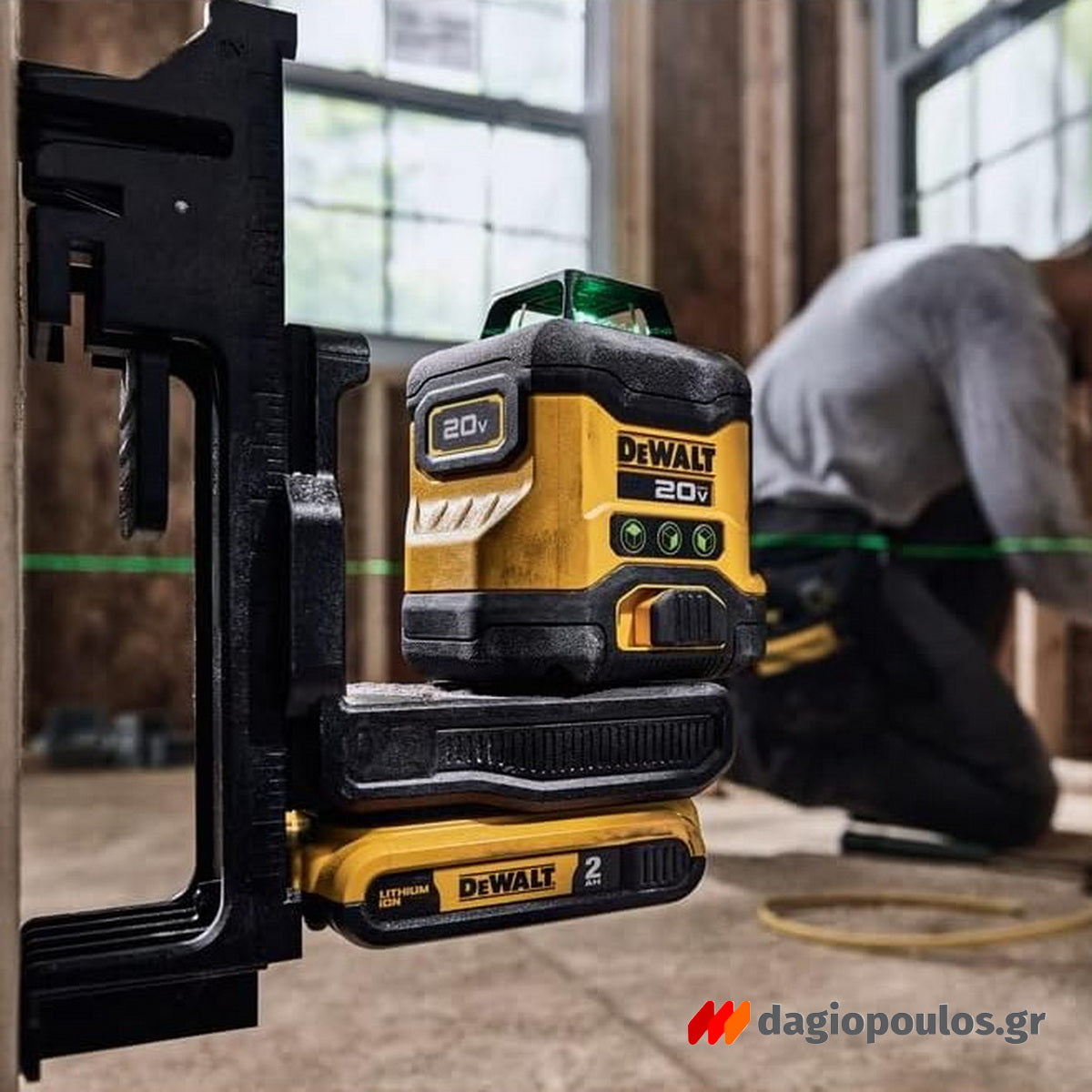 DeWalt DCLE34031D1 Αλφάδι Λέιζερ 3x360° Πράσινη Δέσμη 18V Li-Ion Με Μπαταρία 2.0Ah