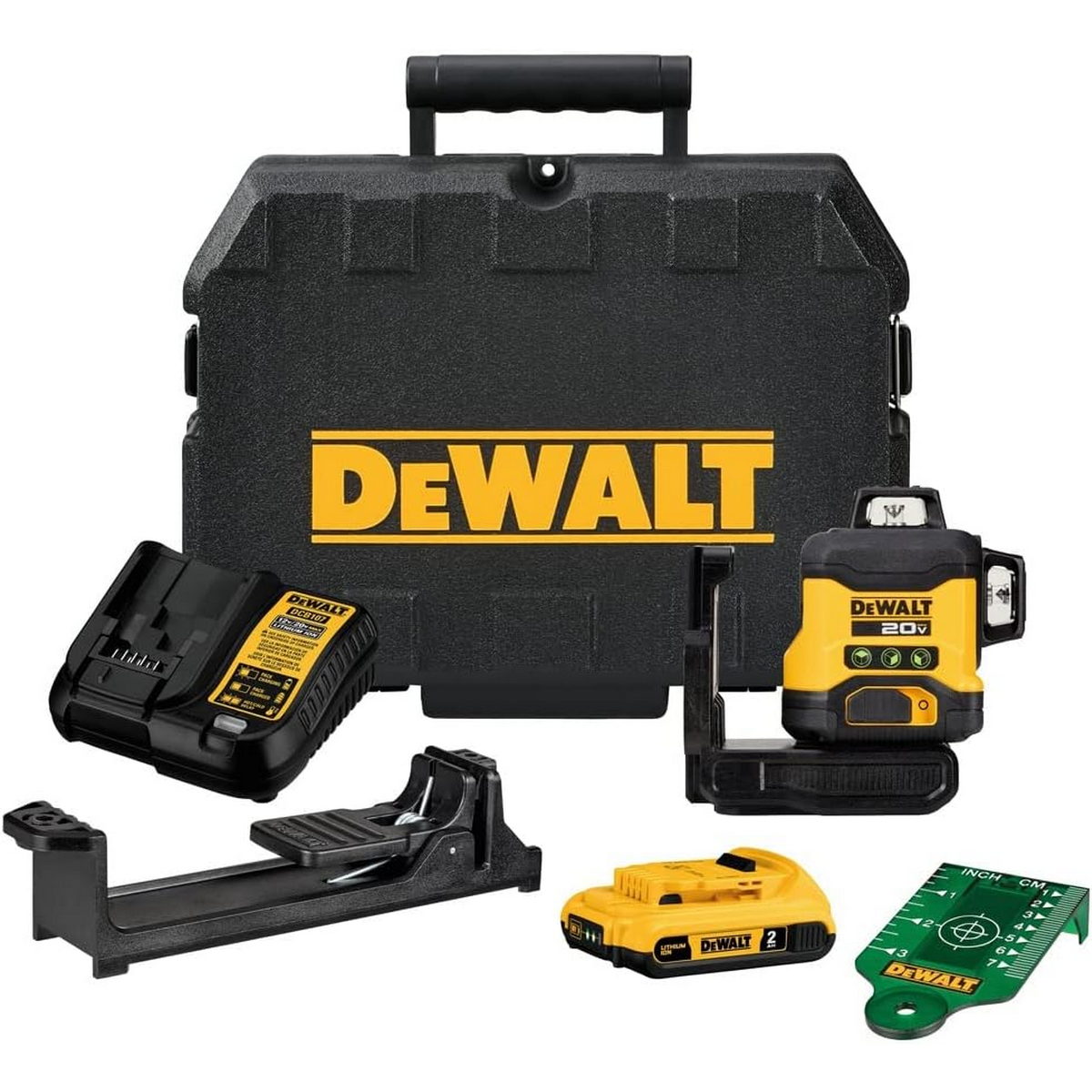 DeWalt DCLE34031D1 Αλφάδι Λέιζερ 3x360° Πράσινη Δέσμη 18V Li-Ion Με Μπαταρία 2.0Ah