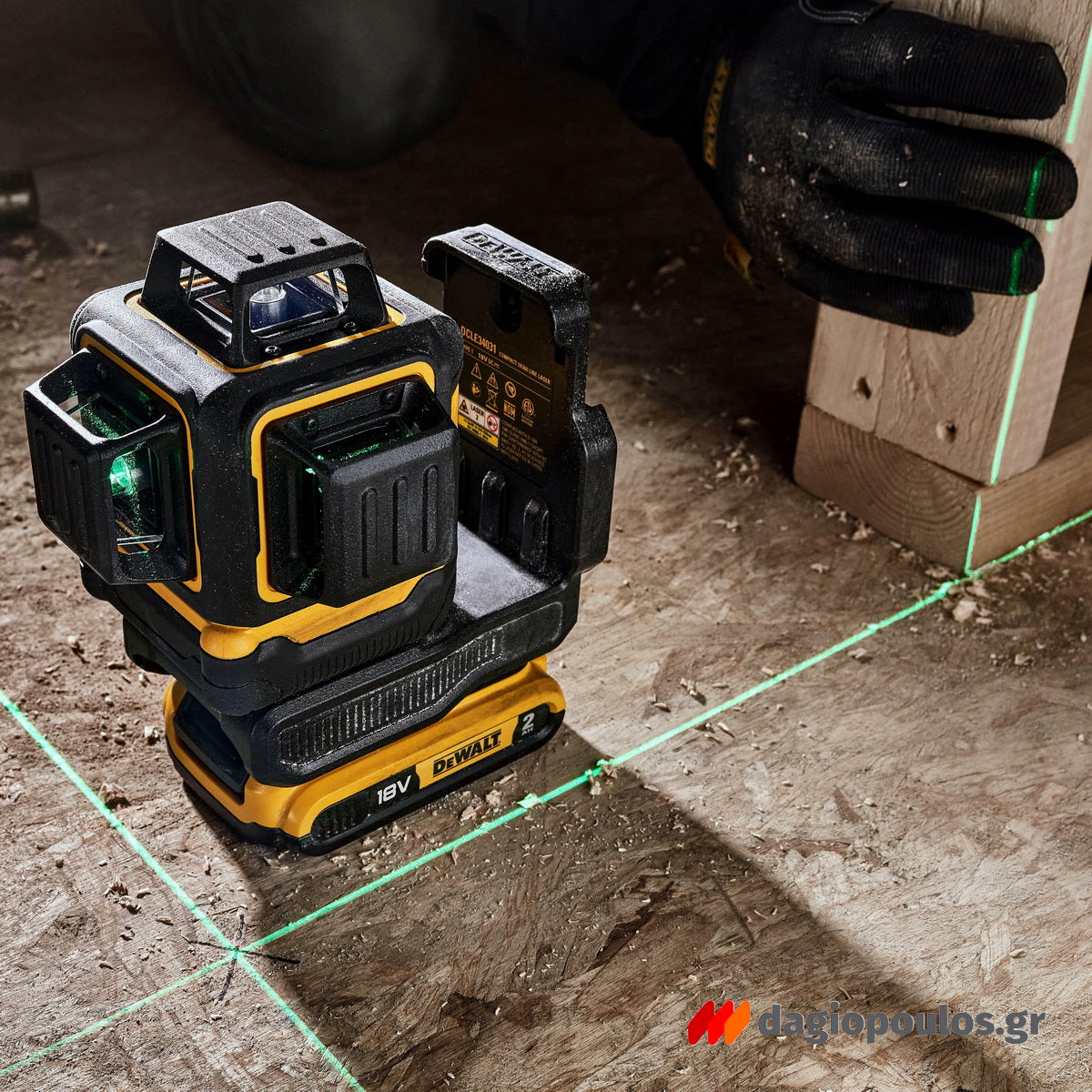 DeWalt DCLE34031D1 Αλφάδι Λέιζερ 3x360° Πράσινη Δέσμη 18V Li-Ion Με Μπαταρία 2.0Ah
