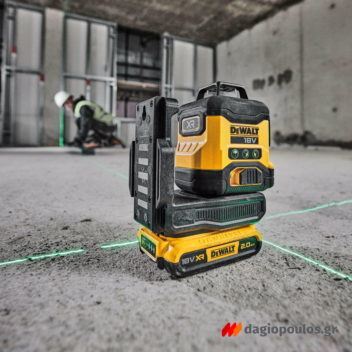 DeWalt DCLE34031D1 Αλφάδι Λέιζερ 3x360° Πράσινη Δέσμη 18V Li-Ion Με Μπαταρία 2.0Ah