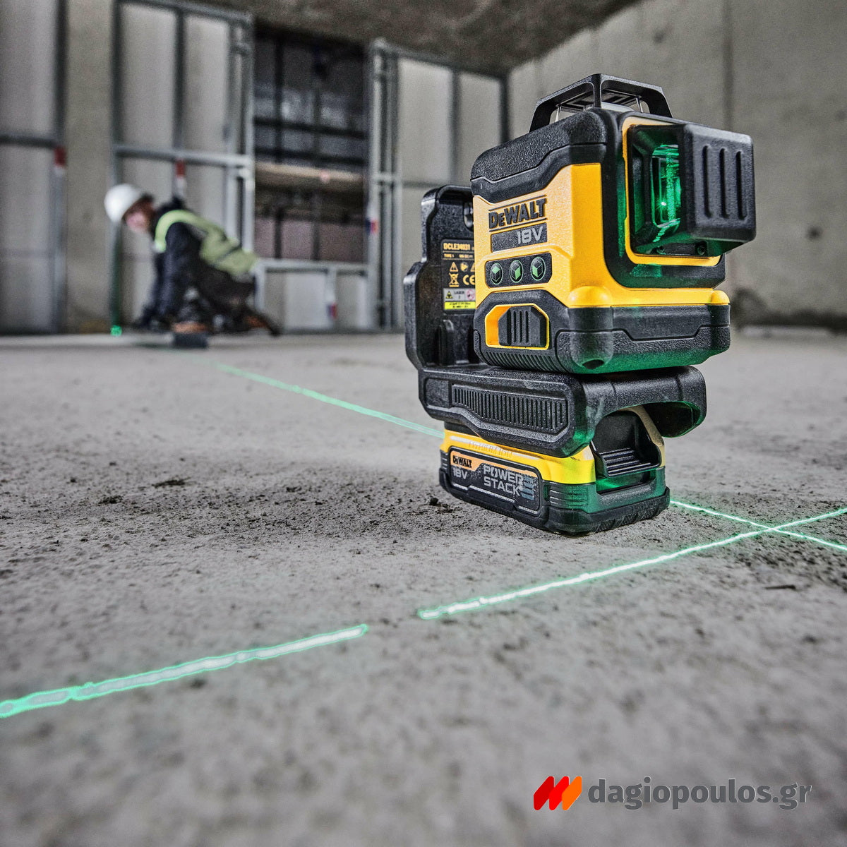 DeWalt DCLE34031N-XJ Αλφάδι Λέιζερ 3x360° Πράσινη Δέσμη 18V Li-Ion SOLO