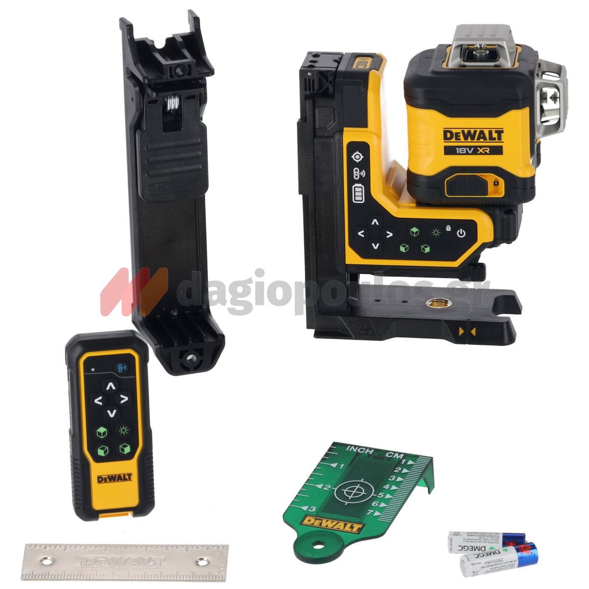 DeWalt DCLE34035D1-QW Laser Αυτορρυθμιζόμενο Με 3 Γραμμές 360 Μοίρες Πράσινης Δέσμης 18V Li-Ion XR Και Τηλεχειριστήριο