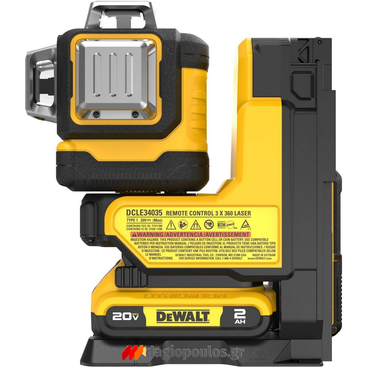 DeWalt DCLE34035D1-QW Laser Αυτορρυθμιζόμενο Με 3 Γραμμές 360 Μοίρες Πράσινης Δέσμης 18V Li-Ion XR Και Τηλεχειριστήριο