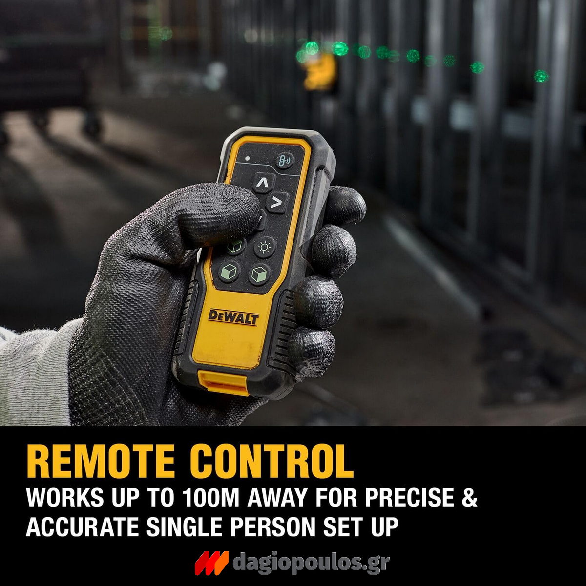 DeWalt DCLE34035D1-QW Laser Αυτορρυθμιζόμενο Με 3 Γραμμές 360 Μοίρες Πράσινης Δέσμης 18V Li-Ion XR Και Τηλεχειριστήριο