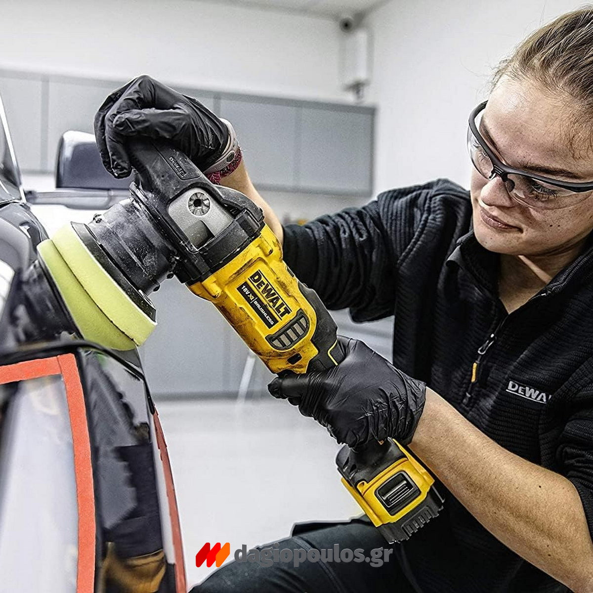 DeWalt DCM848N-XJ Brushless Αλοιφαδόρος Στιλβωτής Μπαταρίας 18V Li-Ion 125mm SOLO Ρυθμιζόμενος