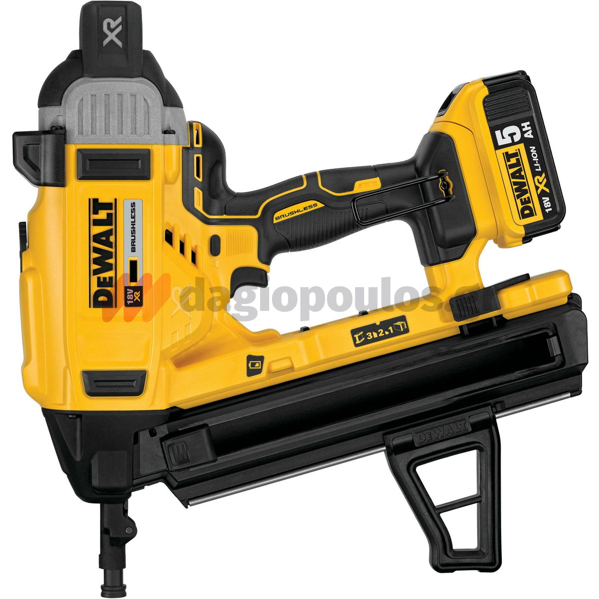 DeWalt DCN890P2 Brushless Καρφωτικό Μπετού Μπαταρίας 18V Li-Ion Με 2 Μπαταρίες 5.0Ah & Βαλίτσα
