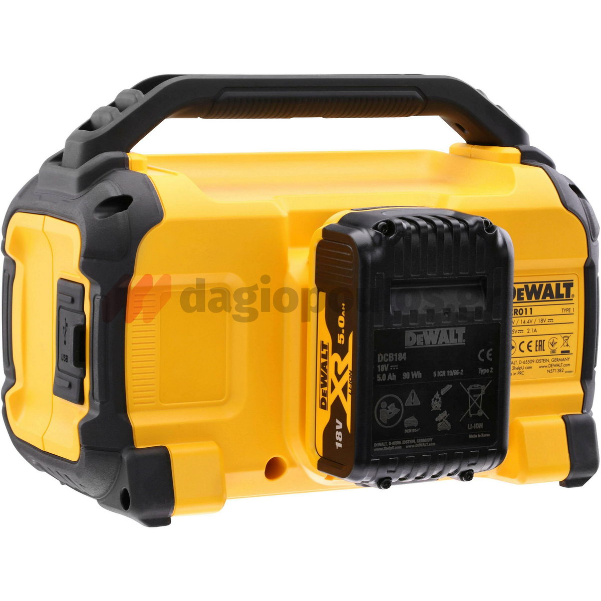 DeWalt DCR011-XJ Ηχείο Μπαταρίας Bluetooth - USB 10.8V-14.4V-18V Li-Ion Solo