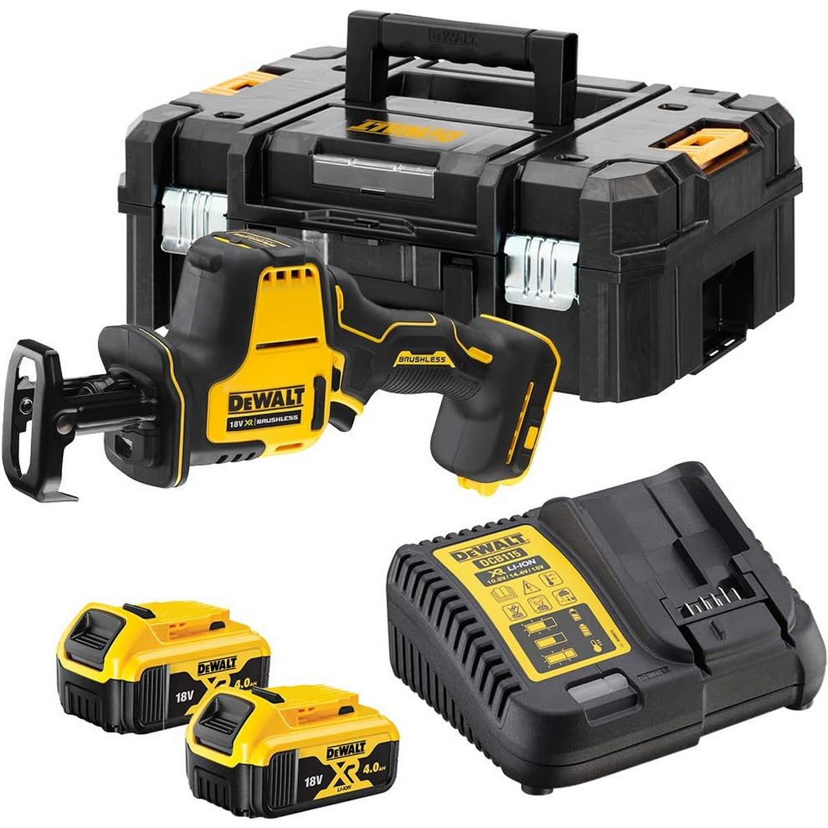 DeWalt DCS369M2 Brushless Σπαθοσέγα (Σεγάτσα) Μπαταρίας 18V Li-Ion Με 2 Μπαταρίες 4.0Ah Με Βαλίτσα T-Stak