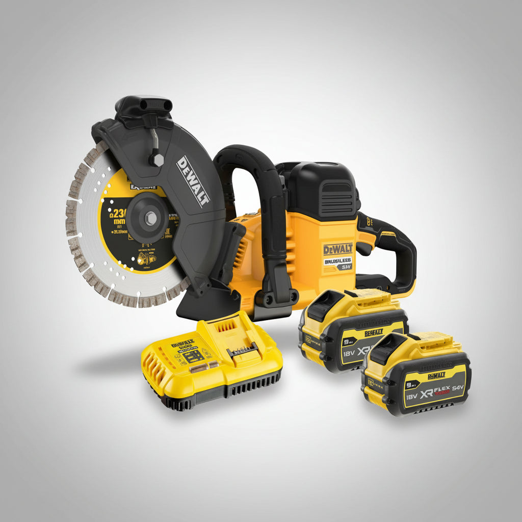 DeWalt DCS691X2-QW Κόφτης Δομικών Υλικών Μπαταρίας 54V Li-Ion 230mm Με 2 Μπατ.9Ah XR FLEXVOLT - Φορτιστή