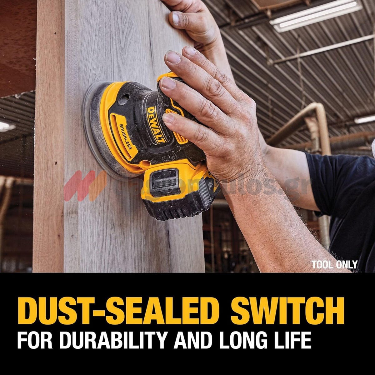 DeWalt DCW210NT Brushless Έκκεντρο Περιστροφικό Τριβείο Μπαταρίας 18V Li-Ion 125mm SOLO & Βαλίτσα T-Stak