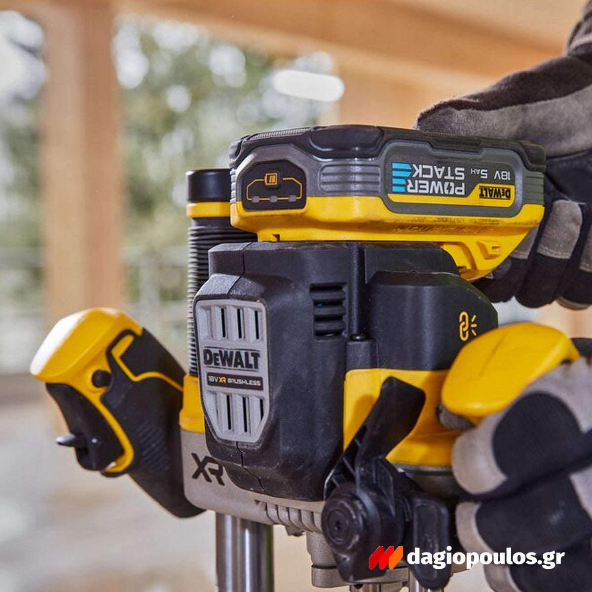 DeWalt DCW600N-XJ Brushless Κάθετη Φρέζα - Ρούτερ Σταθερής Βάσης Μπαταρίας 18V Li-Ion SOLO