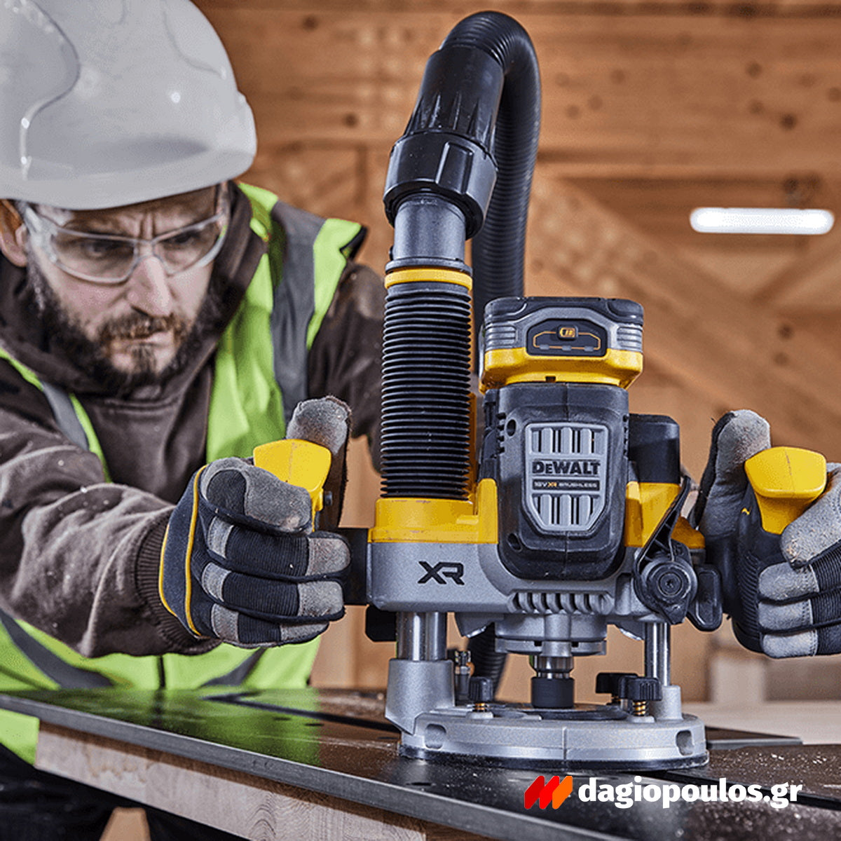 DeWalt DCW600N-XJ Brushless Κάθετη Φρέζα - Ρούτερ Σταθερής Βάσης Μπαταρίας 18V Li-Ion SOLO