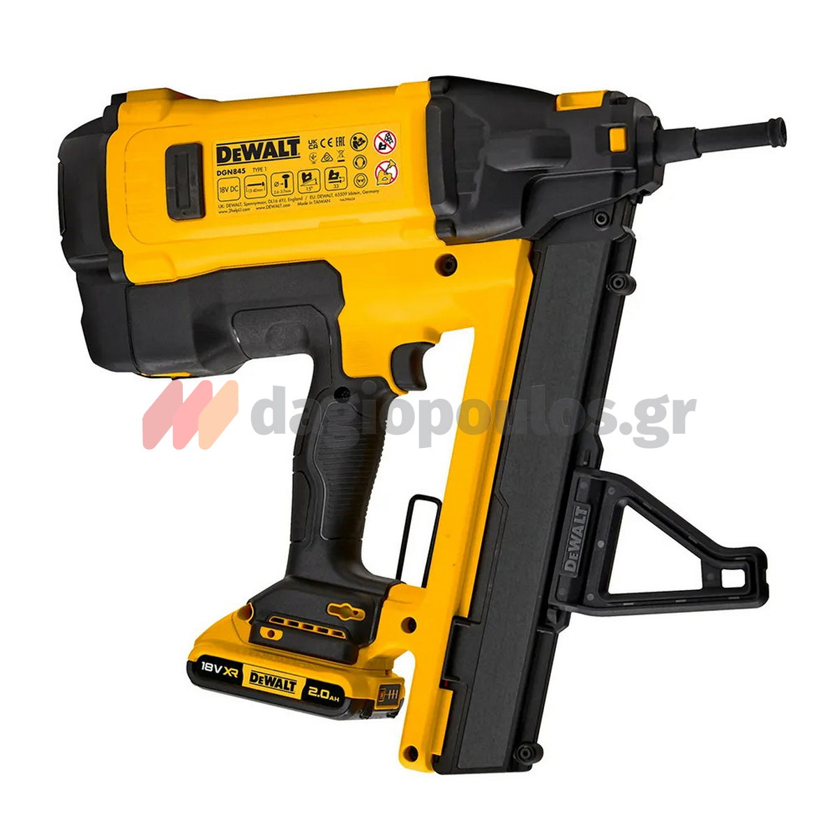DeWalt DGN845D1-QW Καρφωτικό Αερίου- Μπαταρίας 18V Li-Ion Με Μπαταρία 2.0Ah & Βαλίτσα T-Stak