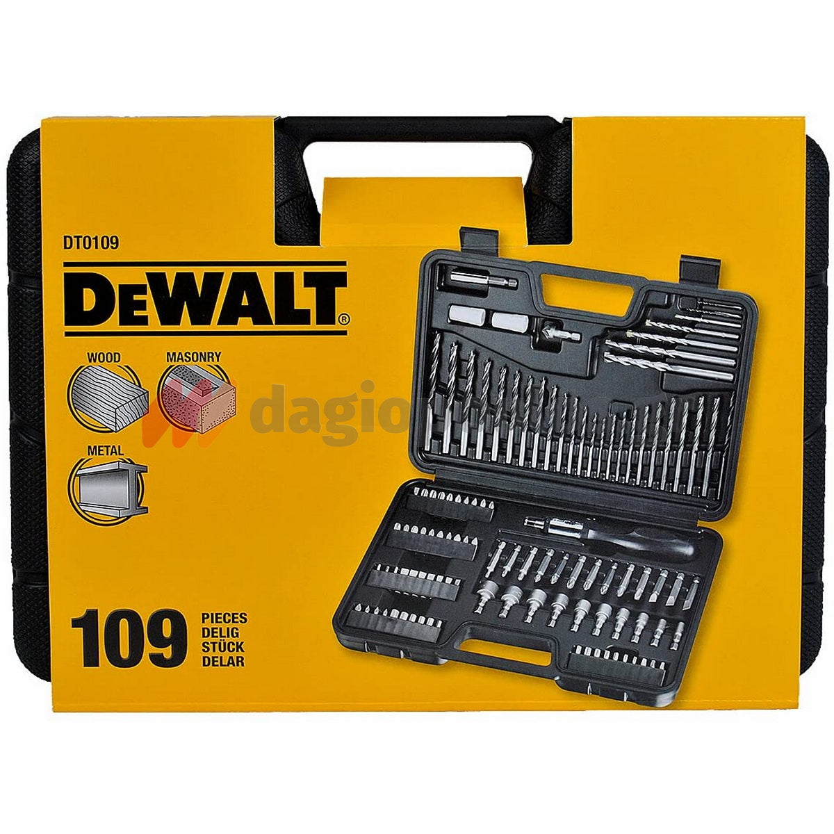 DeWalt DT0109 Συλλογή Κατσαβίδι Χειρός Μύτες Τρυπάνια Σετ 109 Τεμ.