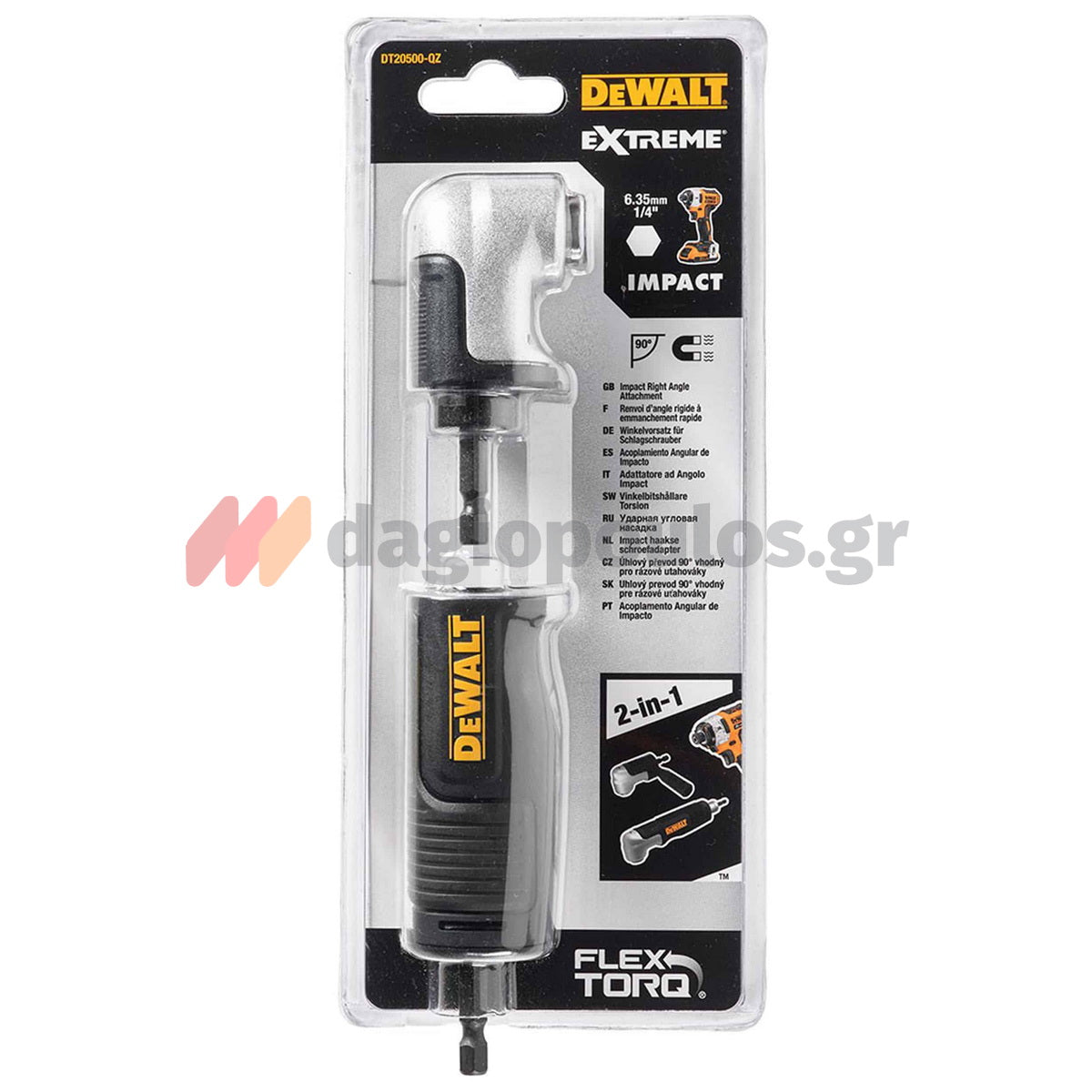 DeWalt DT20500-QZ Γωνιακή Κεφαλή - Τσοκ Με Προέκταση