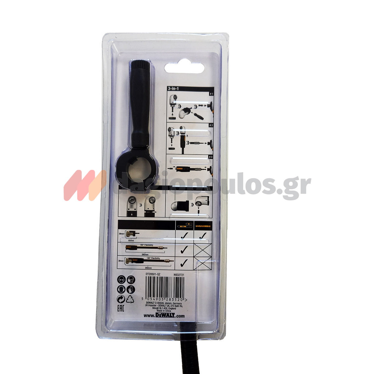 DeWalt DT20501-QZ Γωνιακή Κεφαλή - Τσοκ Με Προέκταση