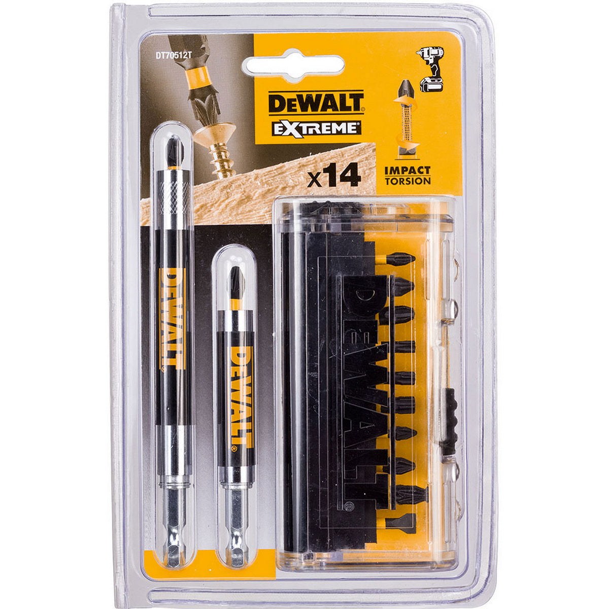 DeWalt DT70512T-QZ Συλλογή Μύτες FlextorQ Με 2 Μαγνητικές Προεκτάσεις Σετ 14 Τεμ