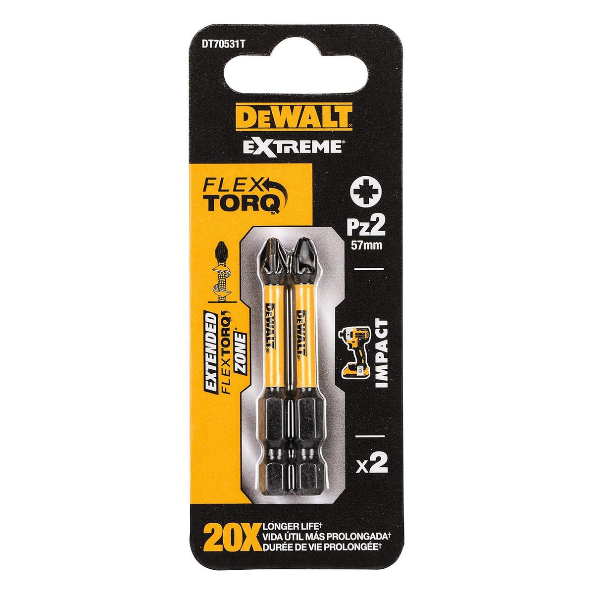 DeWalt DT70531T-QZ Συλλογή Μύτες FlextorQ Pz.2x50 Σετ 2 Τεμ