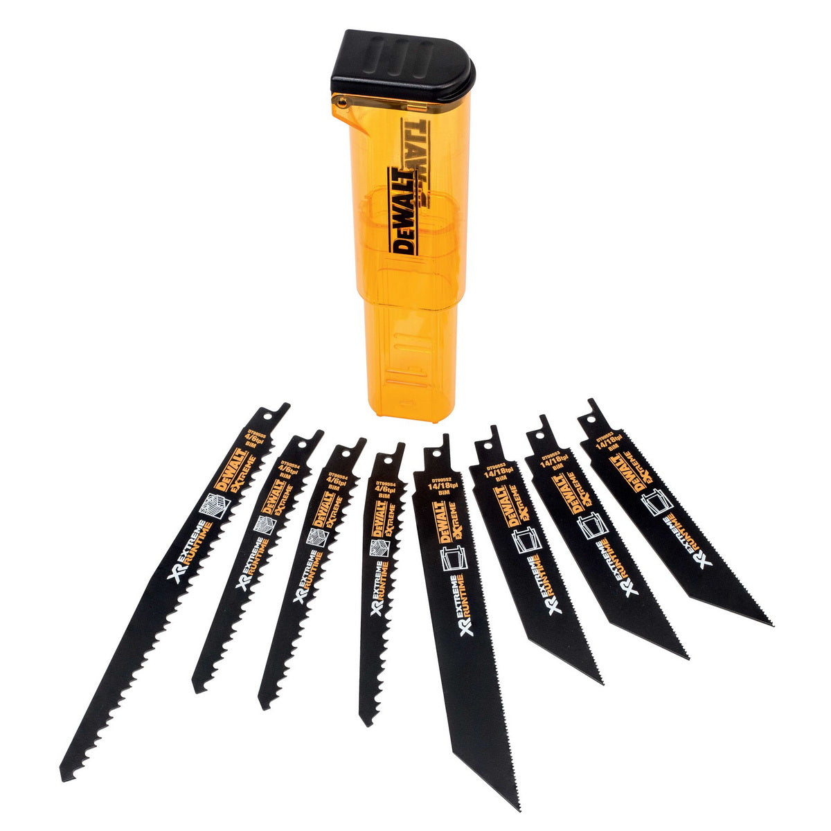 DeWalt DT99551-QZ XR EXTREME® RUNTIME™ Συλλογή Λάμες Σπαθοσέγας (Σεγάτσας) Bi-Metal Για Ξύλο Μέταλλο Σετ 8 Τεμ